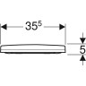Комплект GEBERIT DUOFIX 458.125.21.1 UP100 с клавишей DELTA 51 хром глянец с подвесным унитазом ACANTO безободковый 500.600.01.2 и крышкой сиденьем ACANTO 500.605.01.2 микролифт Slim 458.125.21.1-500.600