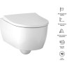 Комплект инсталляции GEBERIT ICON 500.060.TC.I с кнопкой смыва подвесным унитазом и крышкой-сиденьем микролифт